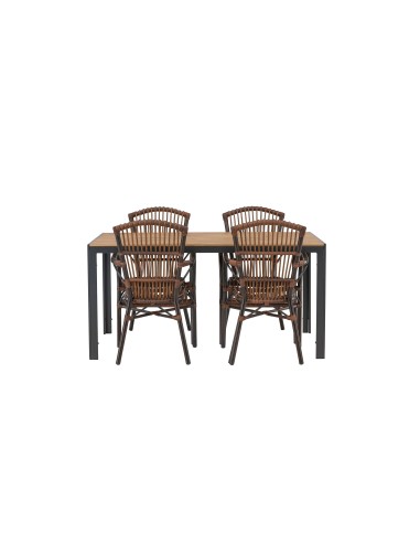 Matgrupp Break med Galera matstolar, 150 × 90 cm