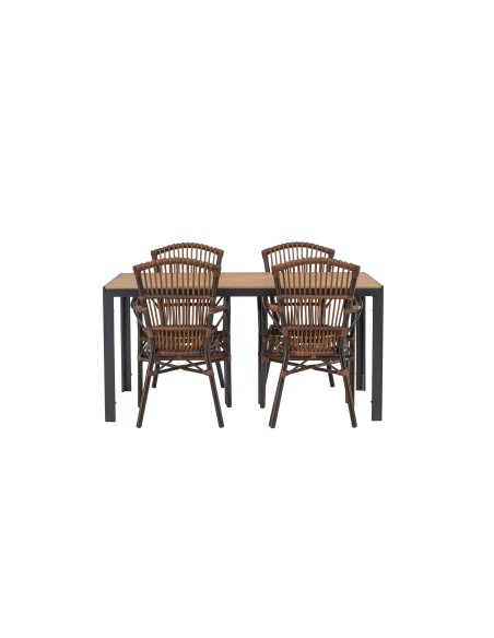 Matgrupp Break med Galera matstolar, 150 × 90 cm