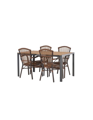 Matgrupp Break med Galera matstolar, 150 × 90 cm