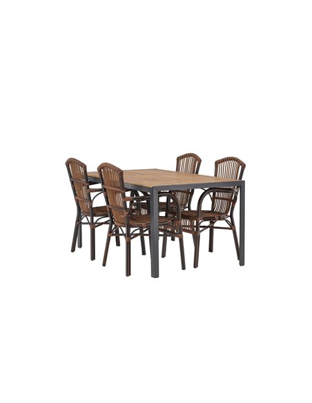 Matgrupp Break med Galera matstolar, 150 × 90 cm