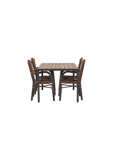 Matgrupp Break med Galera matstolar, 150 × 90 cm