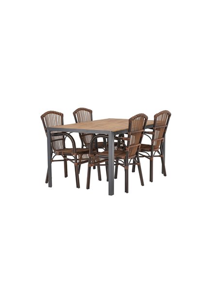 Matgrupp Break med Galera matstolar, 150 × 90 cm