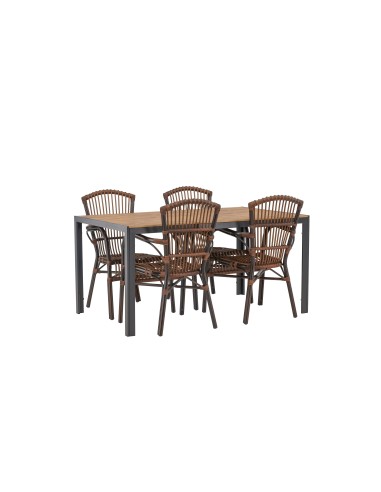 Matgrupp Break med Galera matstolar, 150 × 90 cm
