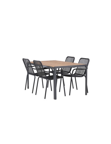 Matgrupp Break med Peking matstolar, 150 × 90 cm