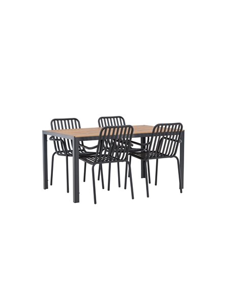 Matgrupp Break med Peking matstolar, 150 × 90 cm