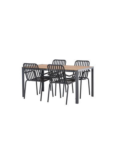 Matgrupp Break med Peking matstolar, 150 × 90 cm