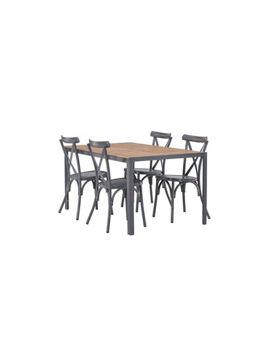 Matgrupp Break med Tablas matstolar, 150 × 90 cm