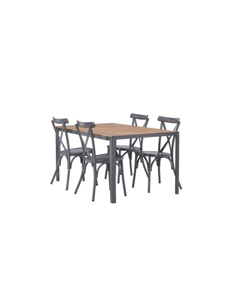 Matgrupp Break med Tablas matstolar, 150 × 90 cm