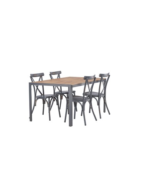 Matgrupp Break med Tablas matstolar, 150 × 90 cm