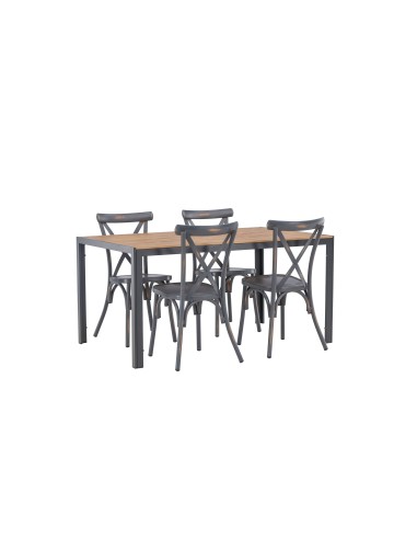 Matgrupp Break med Tablas matstolar, 150 × 90 cm