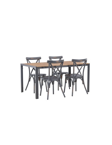 Matgrupp Break med Tablas matstolar, 150 × 90 cm