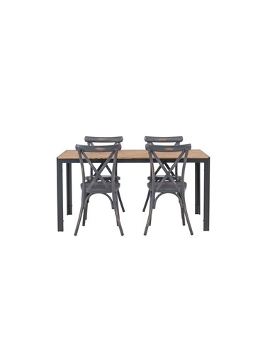 Matgrupp Break med Tablas matstolar, 150 × 90 cm