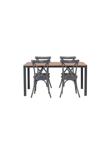 Matgrupp Break med Tablas matstolar, 150 × 90 cm