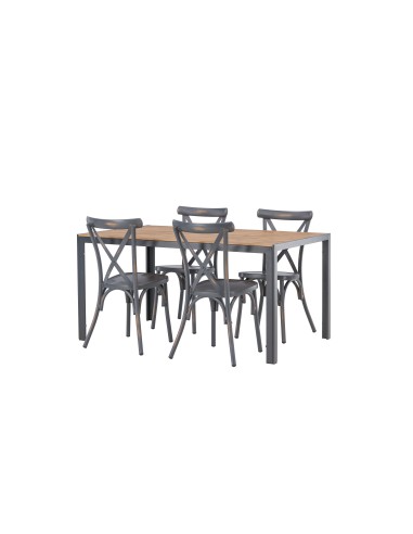 Matgrupp Break med Tablas matstolar, 150 × 90 cm