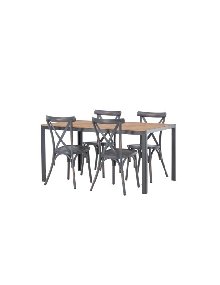 Matgrupp Break med Tablas matstolar, 150 × 90 cm
