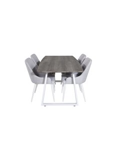 Matgrupp Inca med Plaza matstolar, 160 × 85 cm