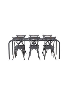 Matgrupp Borneo med Tablas matstolar, 200 × 100 cm