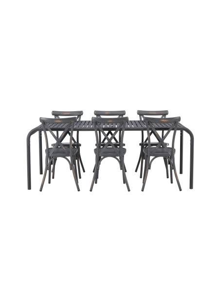 Matgrupp Borneo med Tablas matstolar, 200 × 100 cm