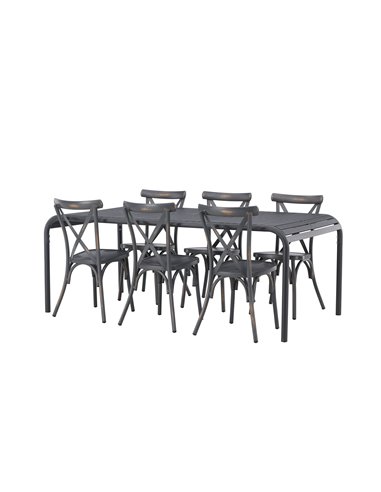 Matgrupp Borneo med Tablas matstolar, 200 × 100 cm
