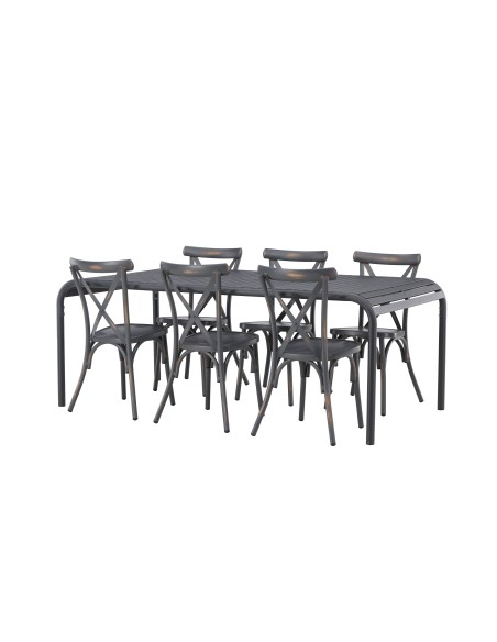 Matgrupp Borneo med Tablas matstolar, 200 × 100 cm