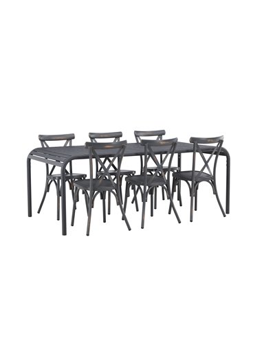 Matgrupp Borneo med Tablas matstolar, 200 × 100 cm