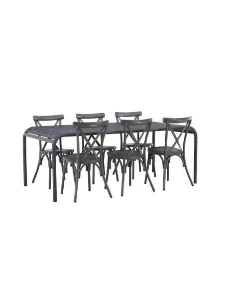 Matgrupp Borneo med Tablas matstolar, 200 × 100 cm