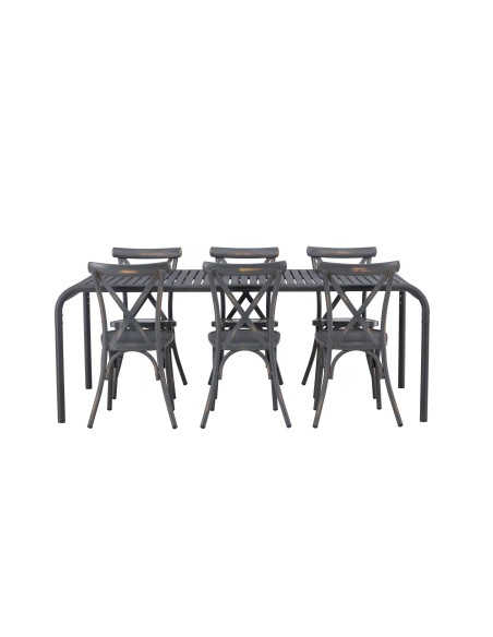 Matgrupp Borneo med Tablas matstolar, 200 × 100 cm