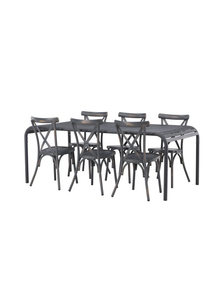 Matgrupp Borneo med Tablas matstolar, 200 × 100 cm