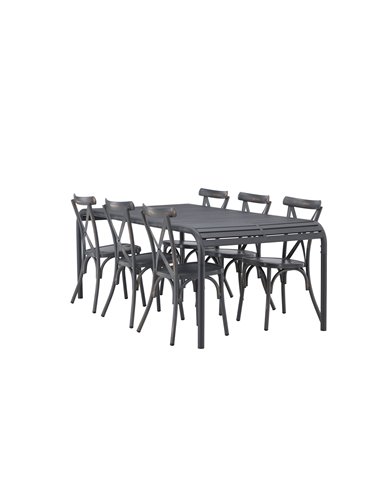 Matgrupp Borneo med Tablas matstolar, 200 × 100 cm