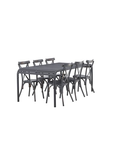 Matgrupp Borneo med Tablas matstolar, 200 × 100 cm