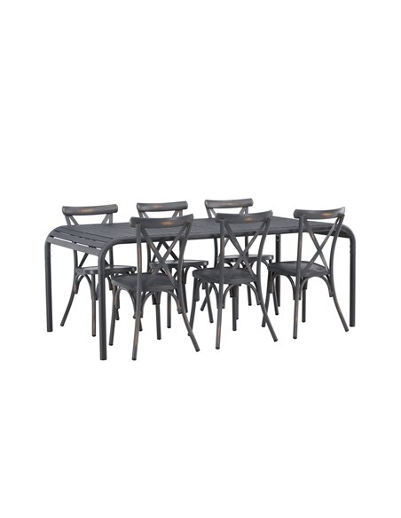 Matgrupp Borneo med Tablas matstolar, 200 × 100 cm