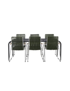 Matgrupp Borneo med Bois matstolar, 200 × 100 cm