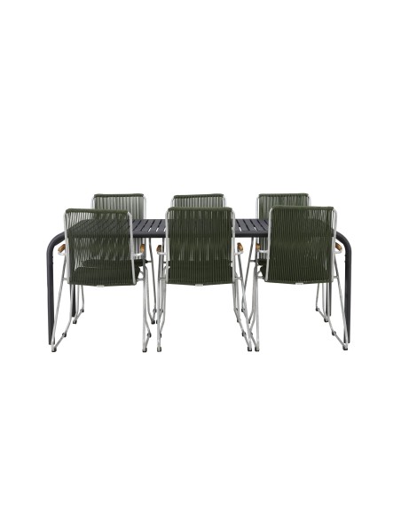Matgrupp Borneo med Bois matstolar, 200 × 100 cm