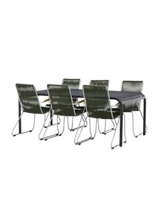 Matgrupp Borneo med Bois matstolar, 200 × 100 cm 2