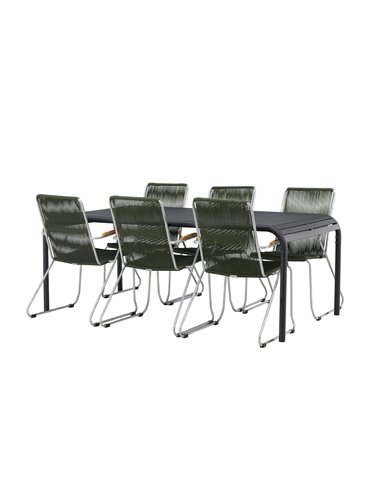 Matgrupp Borneo med Bois matstolar, 200 × 100 cm