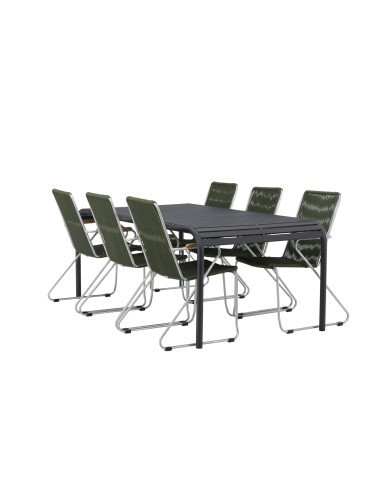 Matgrupp Borneo med Bois matstolar, 200 × 100 cm