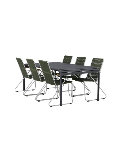 Matgrupp Borneo med Bois matstolar, 200 × 100 cm