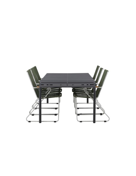 Matgrupp Borneo med Bois matstolar, 200 × 100 cm