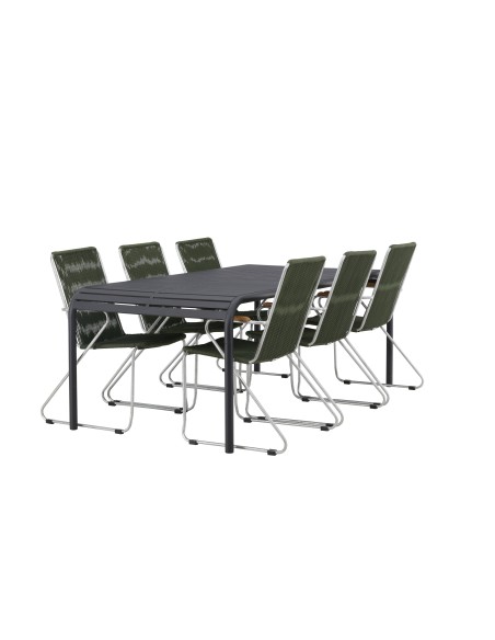 Matgrupp Borneo med Bois matstolar, 200 × 100 cm