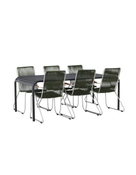 Matgrupp Borneo med Bois matstolar, 200 × 100 cm