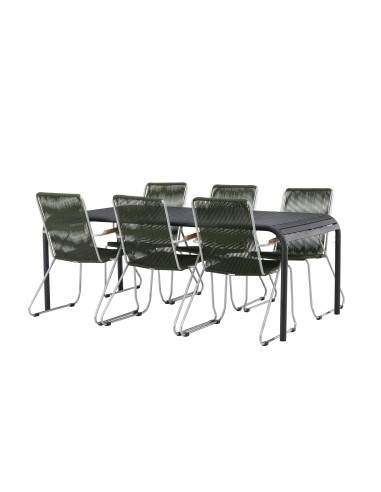 Matgrupp Borneo med Bois matstolar, 200 × 100 cm