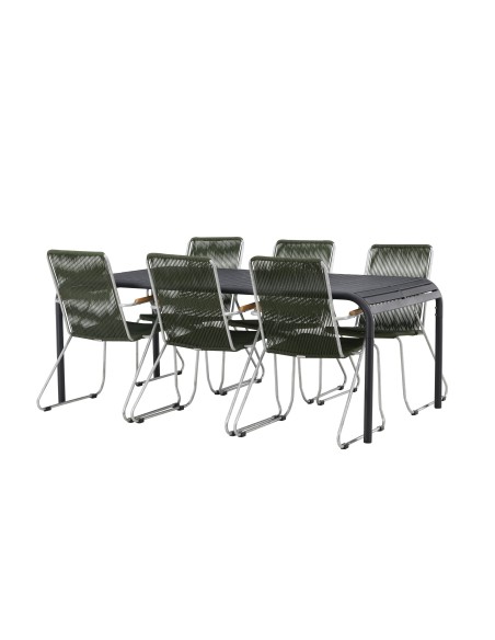 Matgrupp Borneo med Bois matstolar, 200 × 100 cm