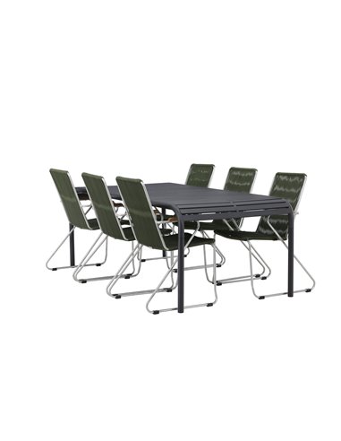 Matgrupp Borneo med Bois matstolar, 200 × 100 cm