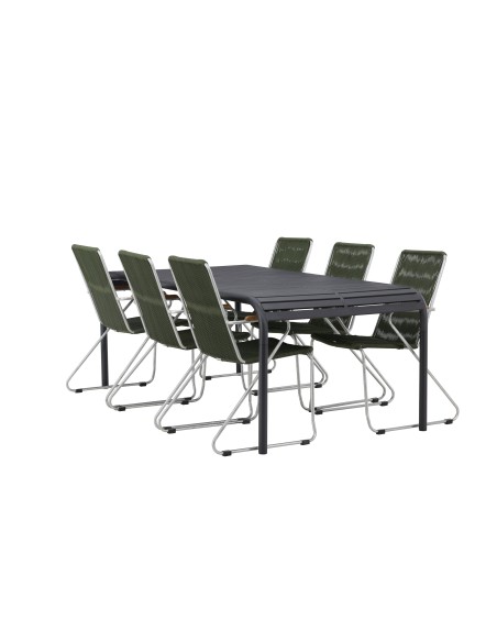 Matgrupp Borneo med Bois matstolar, 200 × 100 cm