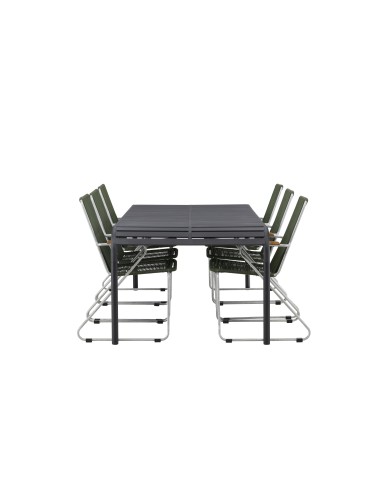 Matgrupp Borneo med Bois matstolar, 200 × 100 cm