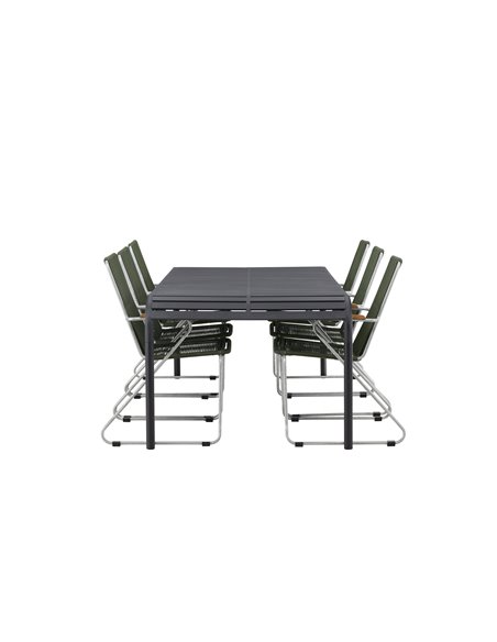 Matgrupp Borneo med Bois matstolar, 200 × 100 cm