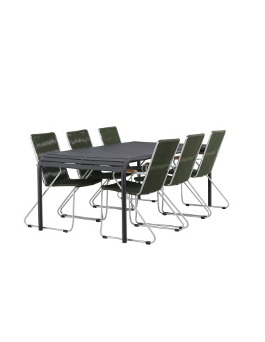 Matgrupp Borneo med Bois matstolar, 200 × 100 cm