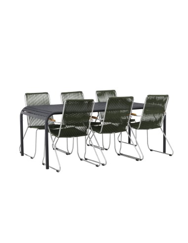 Matgrupp Borneo med Bois matstolar, 200 × 100 cm