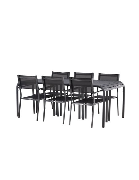 Matgrupp Borneo med Copacabana matstolar, 200 × 100 cm