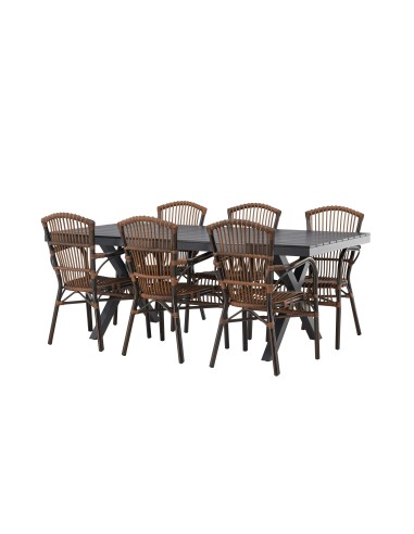 Matgrupp Garcia med Galera matstolar, 200 × 100 cm